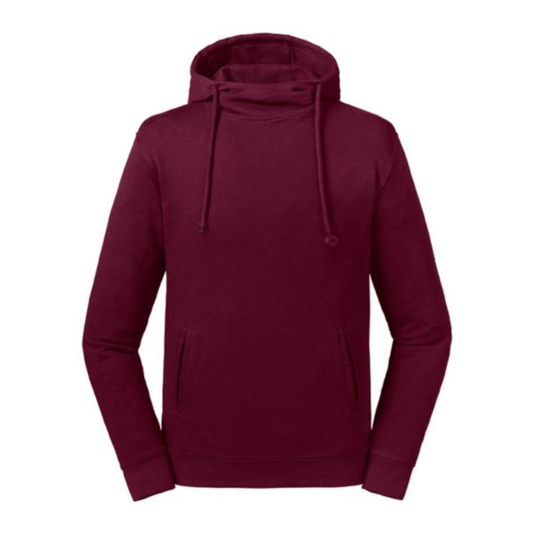 Pure Organic High Collar Hooded Sweat Kleur Burgundy