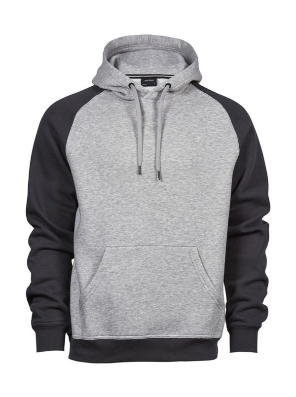 Two Tone Hooded Sweatshirt Kleur Heather Dark Grey