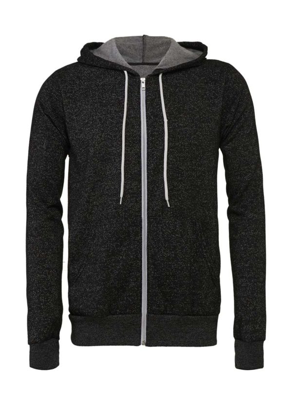 Unisex Poly Cotton Full Zip Hoodie Kleur Dark Grey Heather