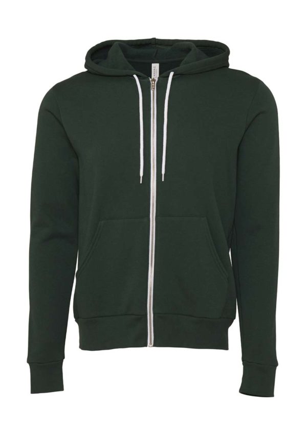 Unisex Poly Cotton Full Zip Hoodie Kleur Forest