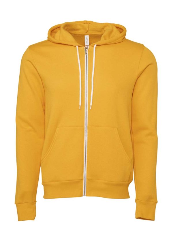 Unisex Poly Cotton Full Zip Hoodie Kleur Gold