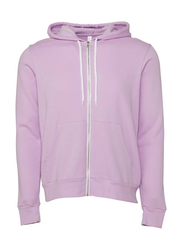 Unisex Poly Cotton Full Zip Hoodie Kleur Lilac