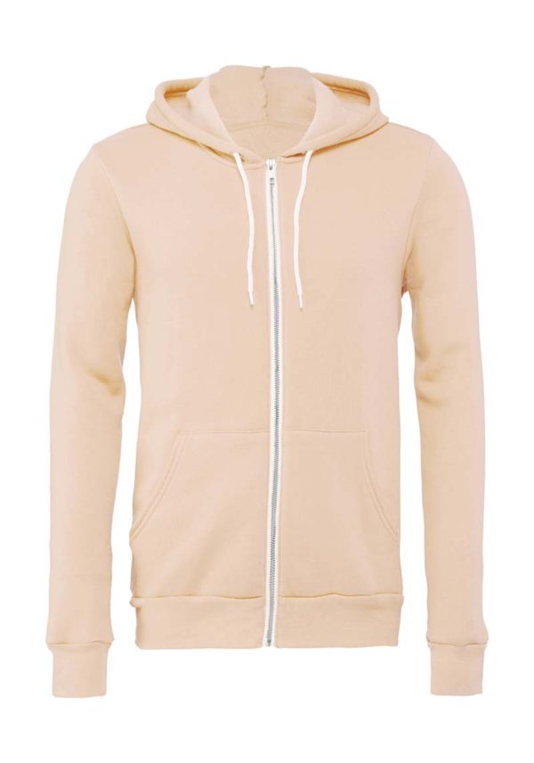 Unisex Poly Cotton Full Zip Hoodie Kleur Peach