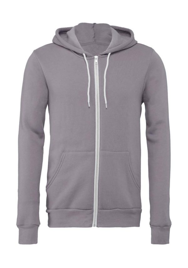 Unisex Poly Cotton Full Zip Hoodie Kleur Storm