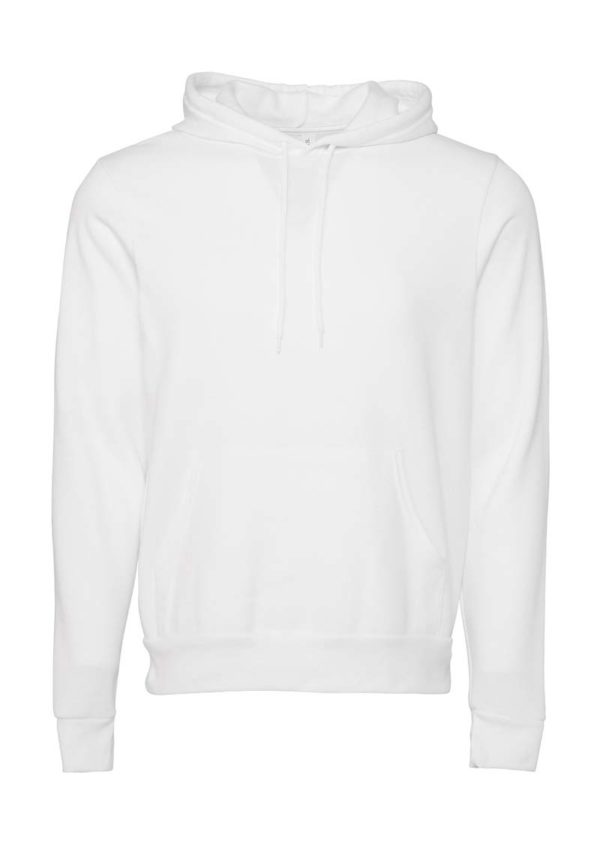 Unisex Poly Cotton Pullover Hoodie Kleur DTG White