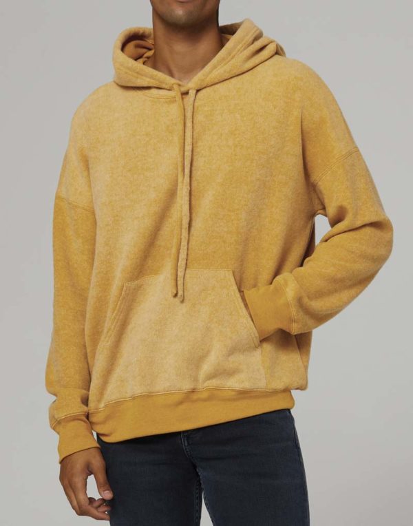 Unisex Sueded Fleece Pullover Hoodie Kleur Heather Mustard