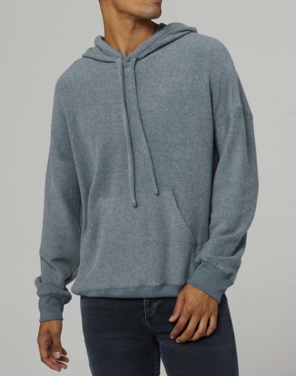 Unisex Sueded Fleece Pullover Hoodie Kleur Heather Slate