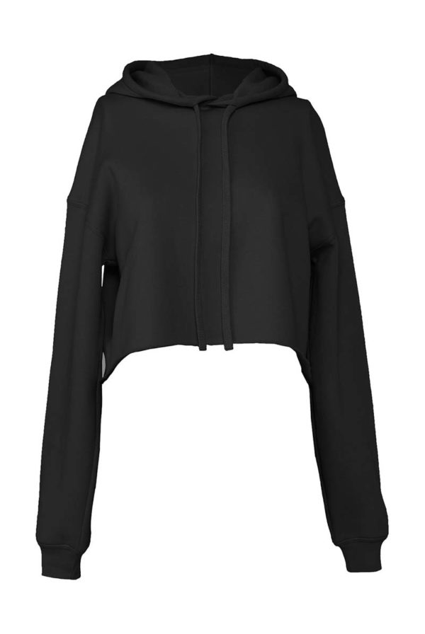 Womens Cropped Fleece Hoodie Kleur Black