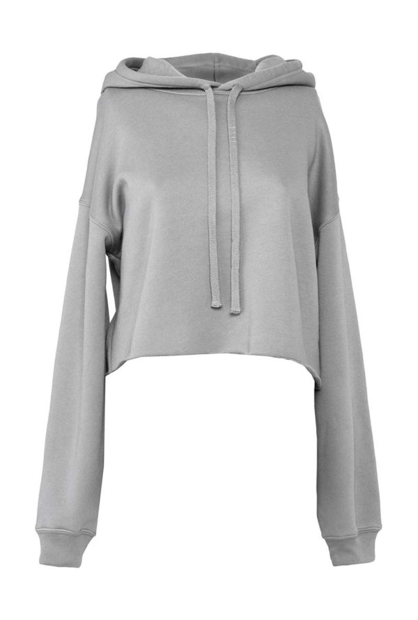 Womens Cropped Fleece Hoodie Kleur Storm