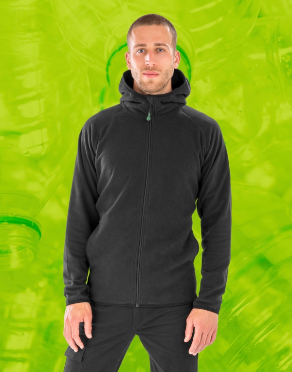 Hooded Recycled Microfleece Jacket R906X,merk Result Genuine Recycled. Fleece Vest Heren,merk Result Genuine Recycled.