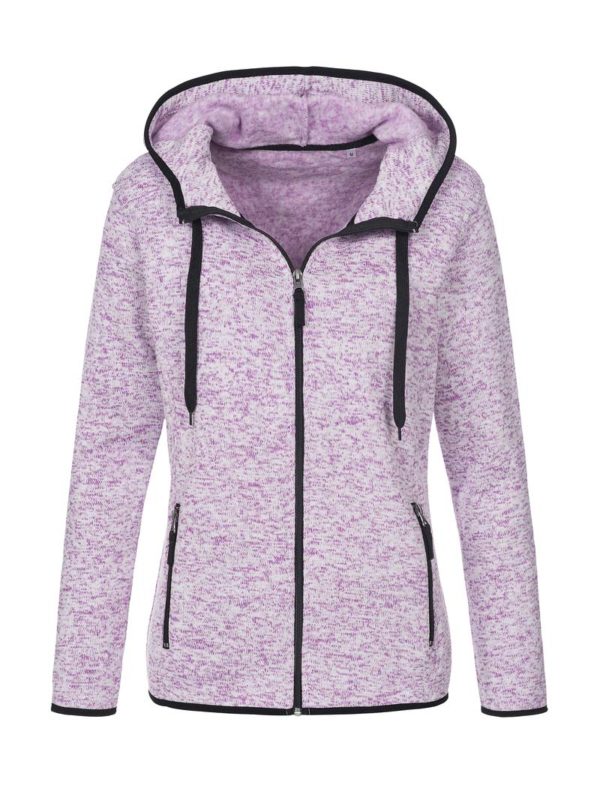 Knit Fleece Jacket Women Kleur Purple Melange