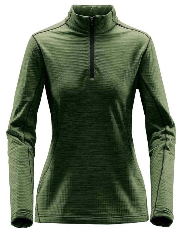 Womens Base Thermal 14 Zip Kleur Earth Green