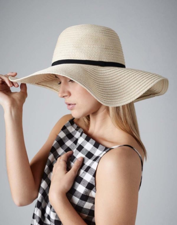 Marbella Wide-Brimmed Sun Hat,merk Beechfield B740. Hat,merk Beechfield.