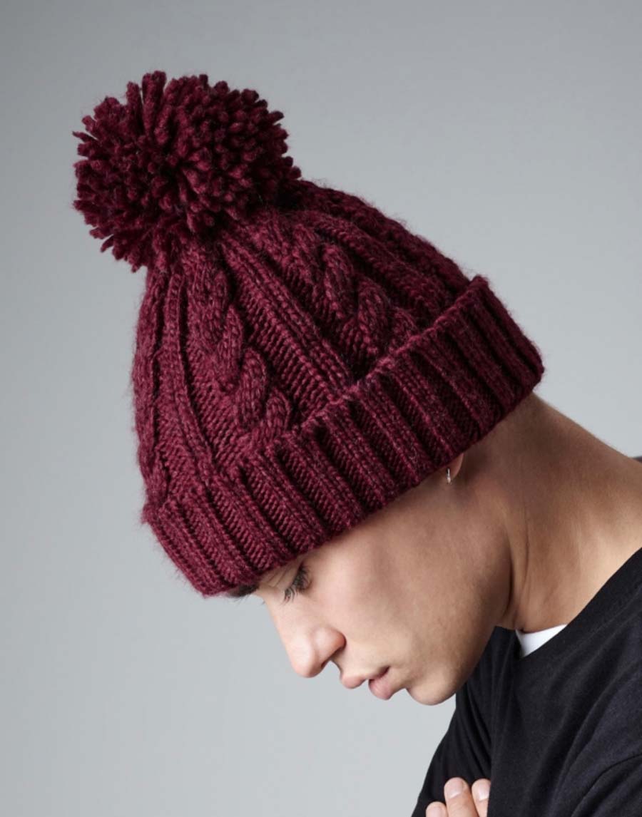 Cable Knit Melange Beanie,merk Beechfield B480. Beanie,merk Beechfield.