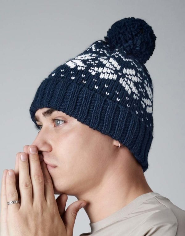 Fair Isle Snowstar® Beanie,merk Beechfield B456. Beanie,merk Beechfield.