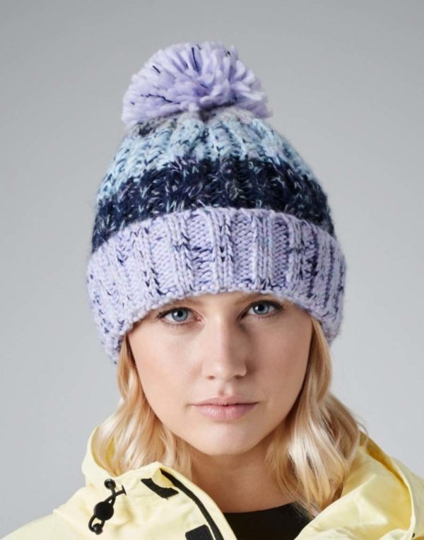 Corkscrew Pom Pom Beanie,merk Beechfield B486. Beanie,merk Beechfield.