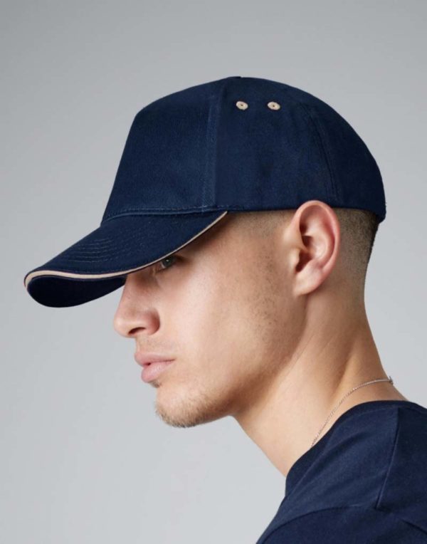 Ultimate 5 Panel Cap - Sandwich Peak Cap,merk Beechfield B15c. Cap,merk Beechfield.